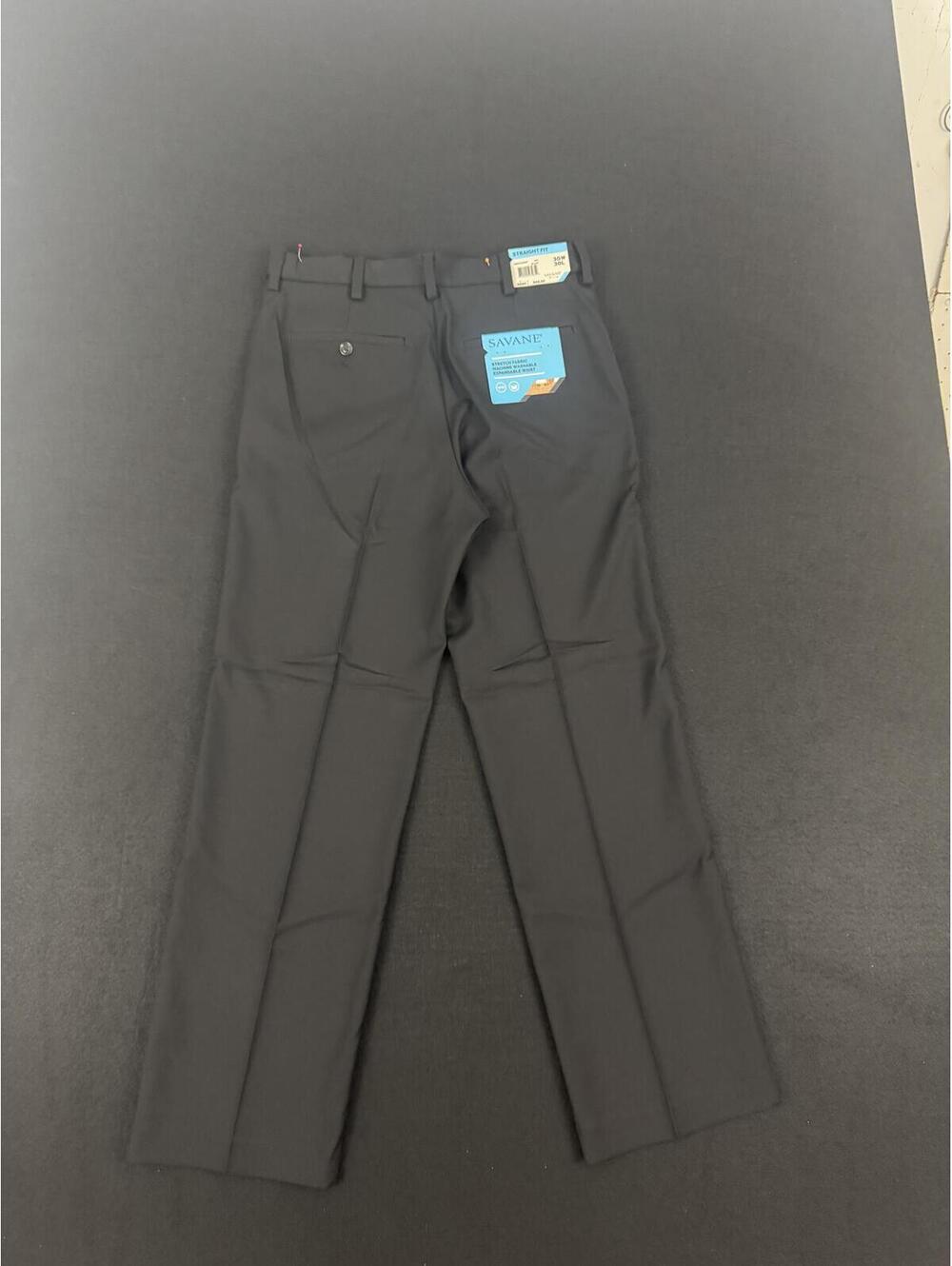 Lot of 3 Savane Straight Fit Black Stretch Fabric Dress Pants 30W 30L